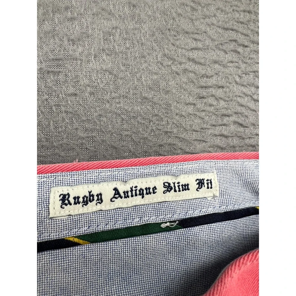 Ralph Lauren Rugby Pants Mens 32x32 Antique Slim Fit Chino Pants Coral Pink